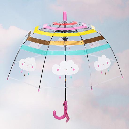 children's transparent long handle umbrella
