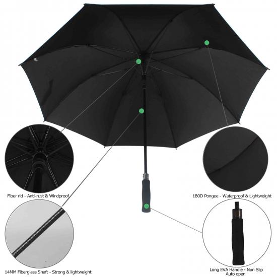 Paraguas de golf compacto grande de 51 pulgadas