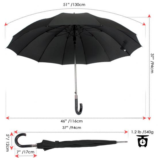  47.2 Pulgada Auto abierto para hombre paraguas