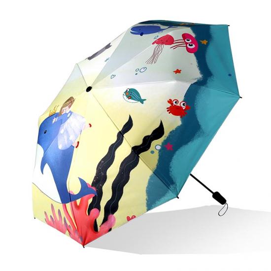 Mujeres personalizadas Fuertes 3 paraguas plegables