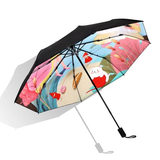 Paraguas plegables manuales compactos impresos personalizados