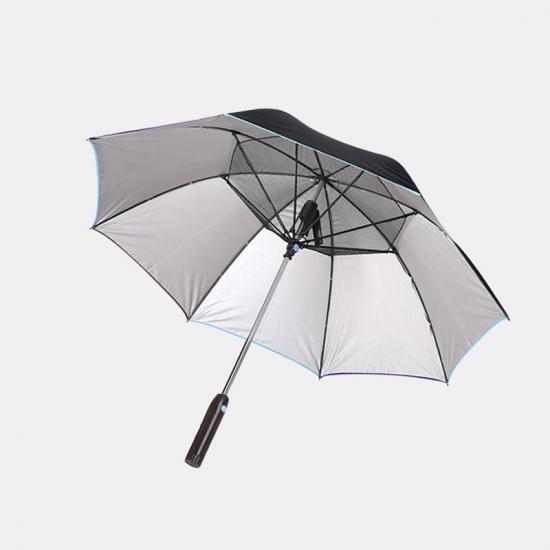  Reflexión UV A prueba de viento Gran paraguas de golf con fan