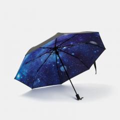 Starry Sky Printing Dobling Sun Rain Paraguas