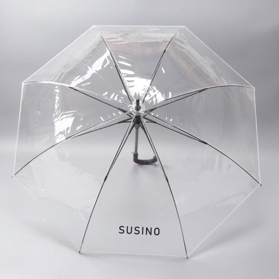 Promoción de golf recta personalizada Borrar paraguas de lluvia transparente