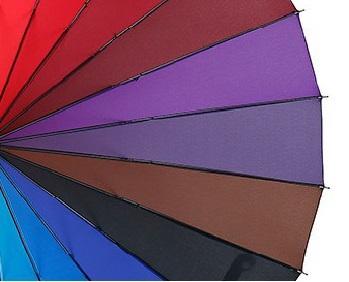 Paraguas de arco iris colorido grande de 24 costillas