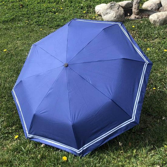 Paraguas rayado plegable manual de protección UV