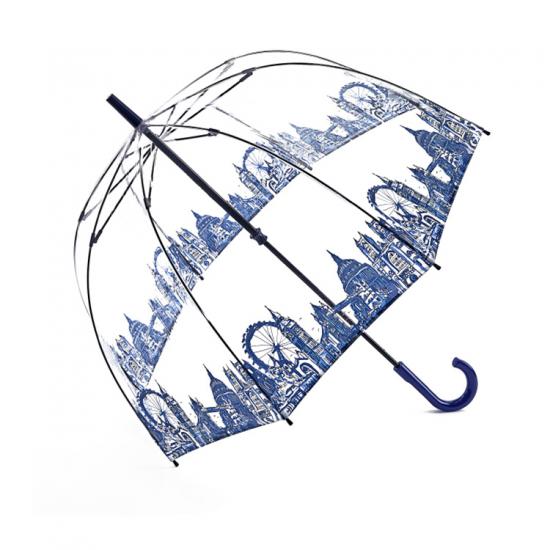 Paraguas de jaula transparente con mango recto manual