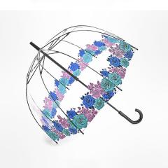 paraguas recto transparente en forma de jaula