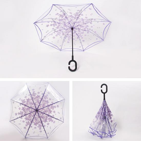 Paraguas invertido transparente de doble capa