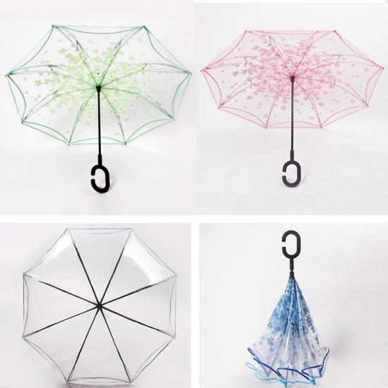 Paraguas invertido transparente de doble capa