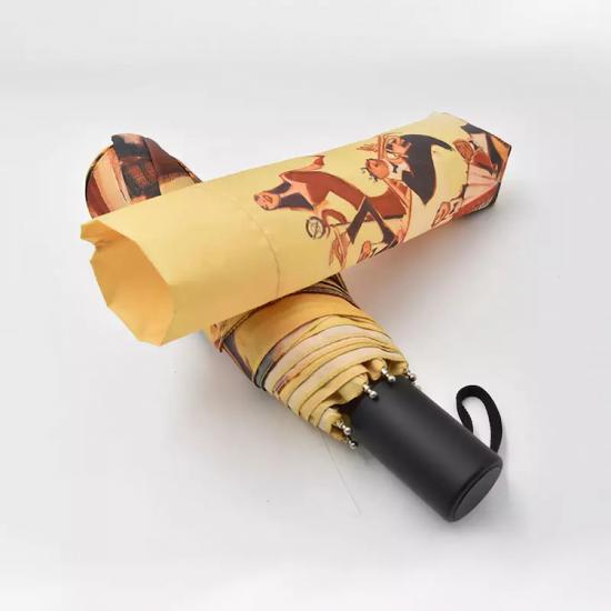Impresión fotográfica personalizada Señoras ligeras Paraguas plegables Ventas al por mayor

