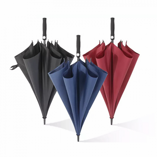 Paraguas de golf automático recto impreso con logotipo personalizado a prueba de viento

