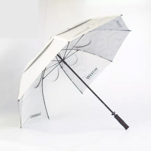 Patrón personalizado promocional Paraguas de golf Manija recta Automático abierto
