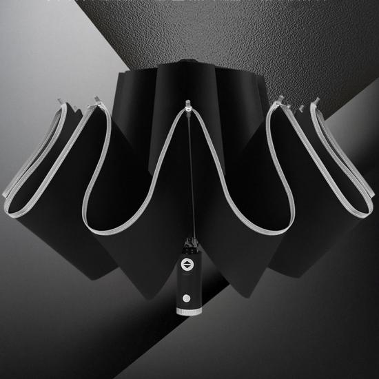 Paraguas de impresión personalizada Paraguas inverso totalmente automático Paraguas reflectante envuelto
