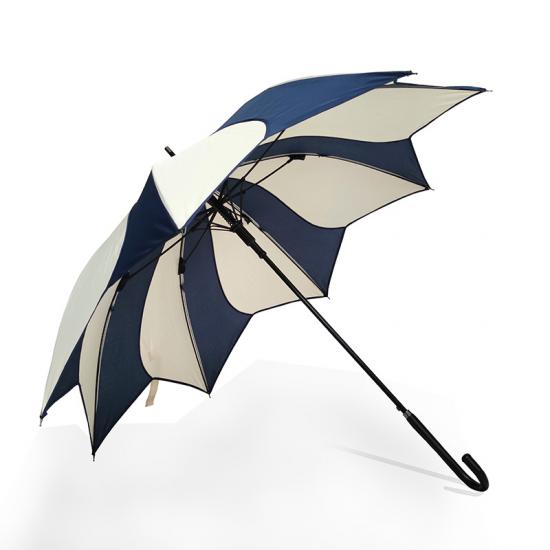 Venta al por mayor paraguas de flores de magnolia paraguas automático paraguas de mango largo azul y blanco